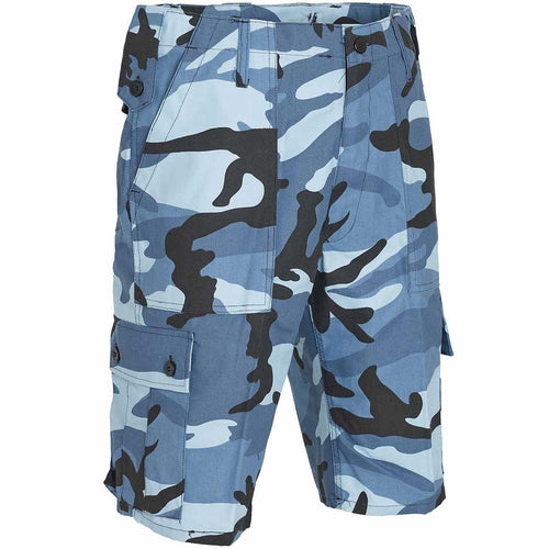 Mens Blue Camo Combat Shorts - Free Delivery | Military Kit