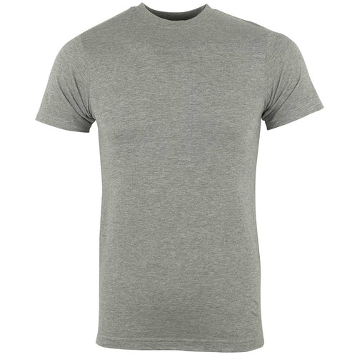 military style plain tshirt ash grey front view