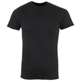 military style plain tshirt black front view