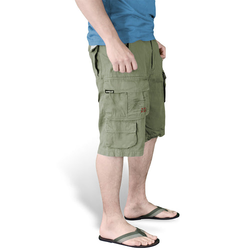 Surplus Mens Olive Green Trooper Cargo Shorts - Free UK Delivery