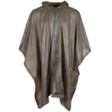 olive waterproof vinyl poncho front on