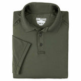 folded 5.11 tactical green polo shirt short sleeve