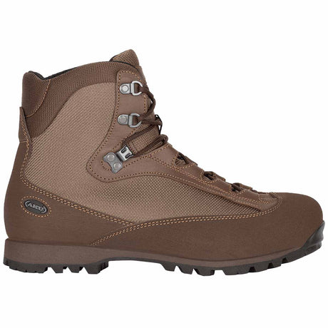 side view pilgrim ds combat aku boots brown