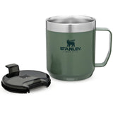 press fit lid 350ml classic legendary camp mug stanley hammertone green