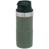 push button stanley classic trigger action travel mug 0.35l green