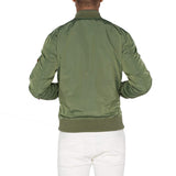 rear of alpha ma1 tt sage green jacket