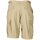rear of bdu ripstop beige shorts