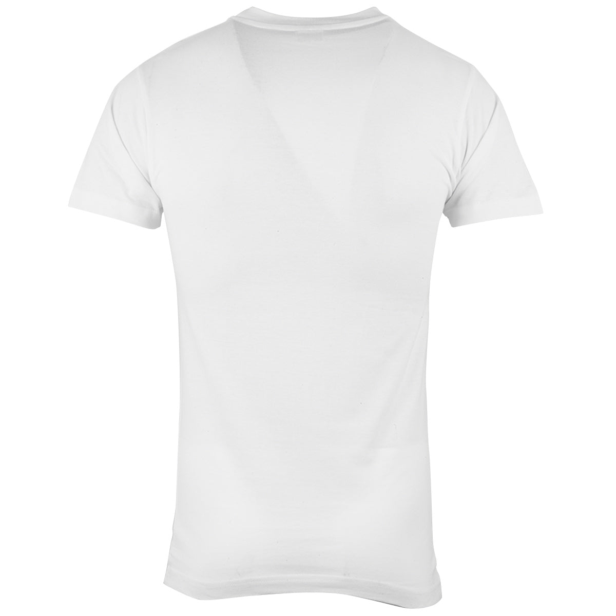 rear of white military style plain tshirt