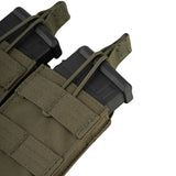 retension straps of viper green quick release double mag pouch