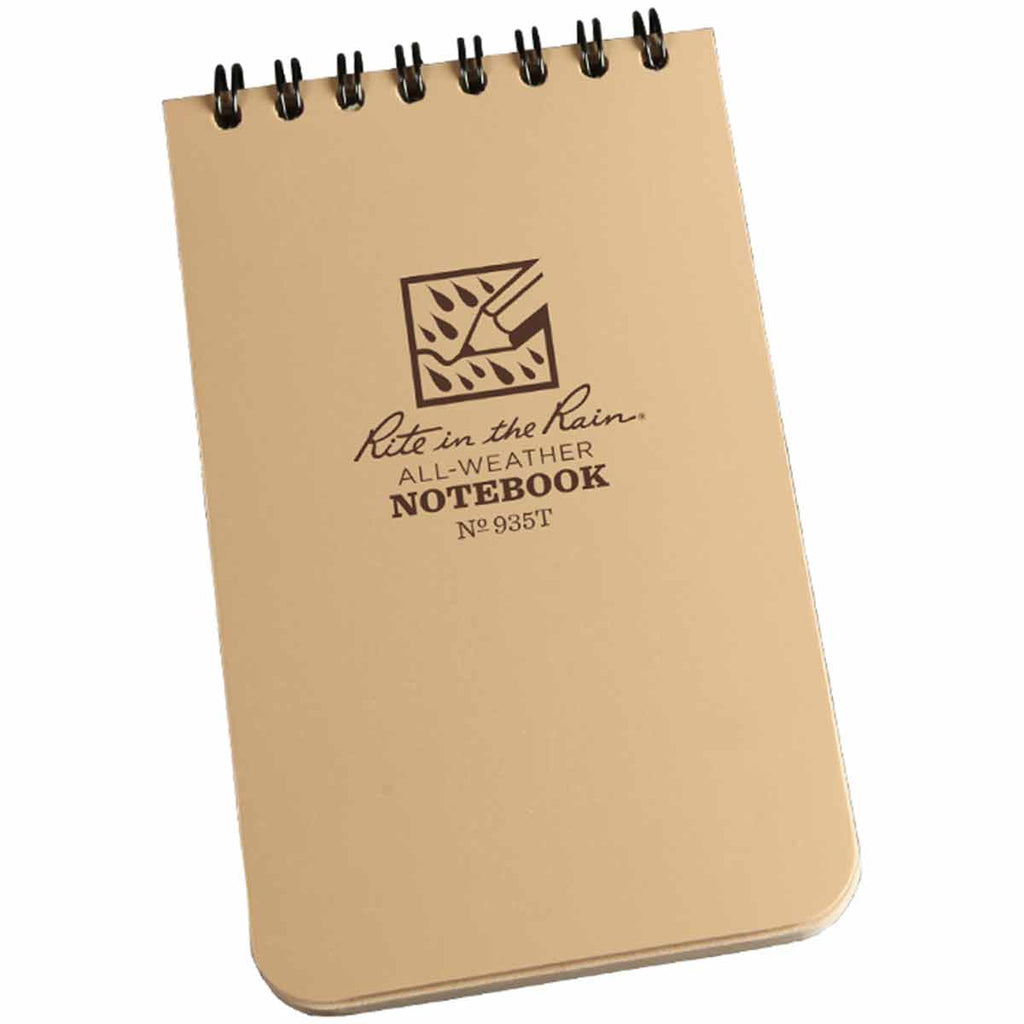 Rite In The Rain Top Spiral Waterproof Notebook Tan 3 X 5 Military Kit Rite In The Rain Top Spiral Waterproof Notebook Tan 3 X 5 Military Kit