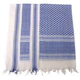 White / Blue Shemagh Head Scarf Folded