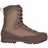 side lateral view of pilgrim hl gtx aku combat boots brown