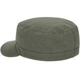 side view of olive green us army patrol cap
