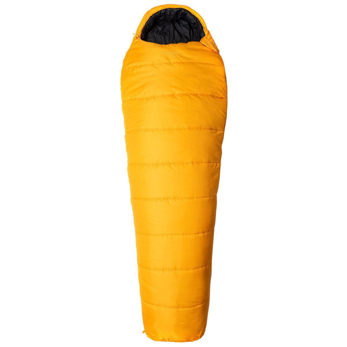 zipped up sleeper expedition sleeping bag yellow