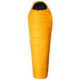 zipped up sleeper expedition sleeping bag yellow