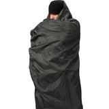 snugpak black wrapped around insulated blanket 