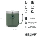 specifications stanley classic legendary camp mug hammertone green 350ml