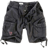 front of surplus airborne vintage shorts black