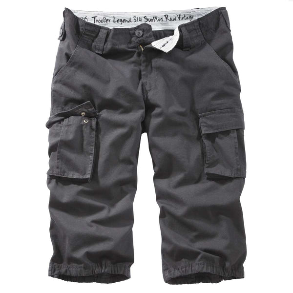 Surplus Trooper Legend 3/4 Shorts Black Free UK Delivery