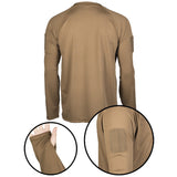 thumb loop patches quick dry mil tec moisture wicking coyote round neck