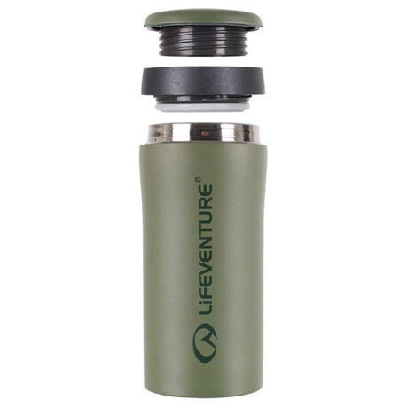 lifeventure khaki thermal mug unscrewed lid