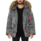 unzipped alpha industries n3b parka gun metal grey