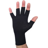 ussen fingerless black flight gloves fit on hand