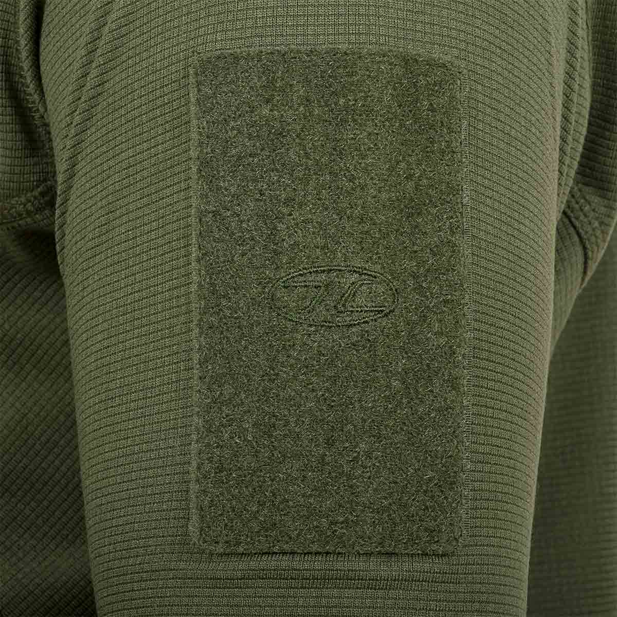 velcro sleeve panel highlander hirta fleece olive green