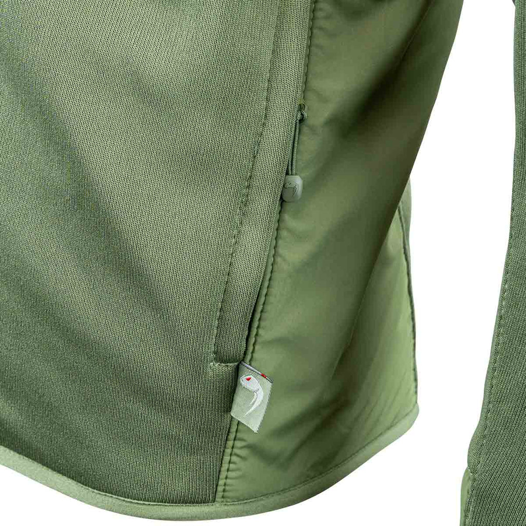 Viper Fleece Hoodie - Green With Thumb Holes, Drawstring Hood & Front Pocket - View #14