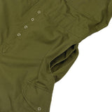 waist slashed gap pockets coverall stud closure green british army