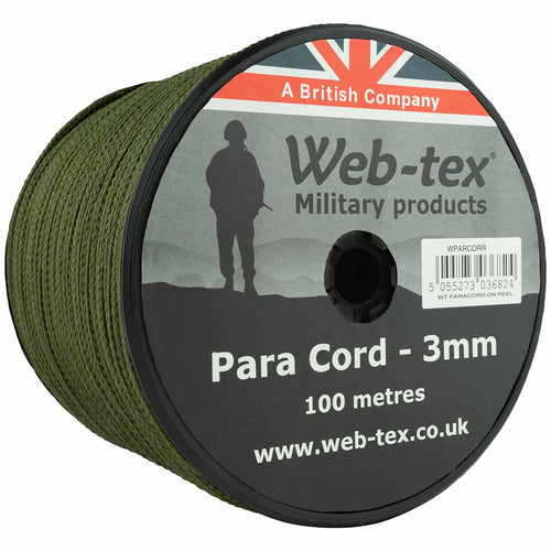 Web-Tex Paracord Reel - 100m Green - Free Delivery